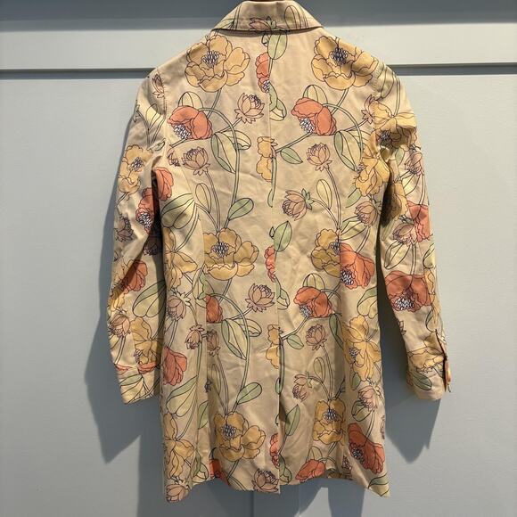 Ann Taylor Loft Jacket Womens XS Petite Floral Print Spring Coat Pockets Buttons - Picture 8 of 14